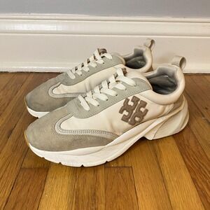 Tory Burch Cream and Tan Athletic Shoes